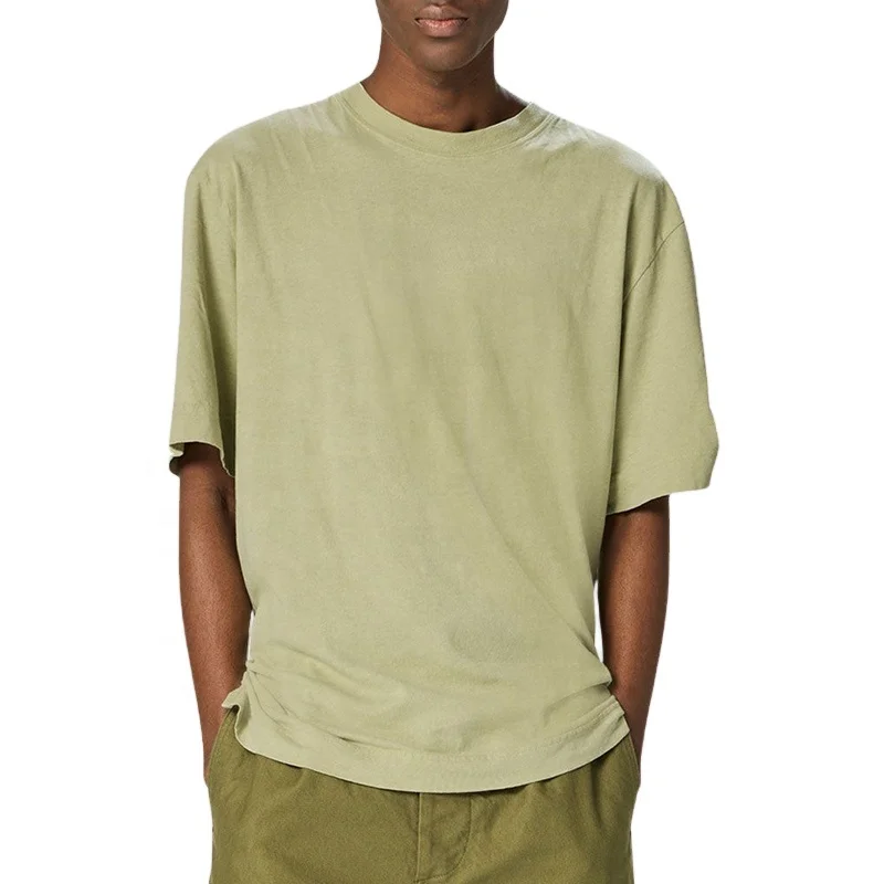 Mens Oversized Tshirt T Shirt Wholesale Custom Logo Eco Friendly Hemp 55% Hemp Round Neck Plain 45% Organic Cotton Jersey Blank