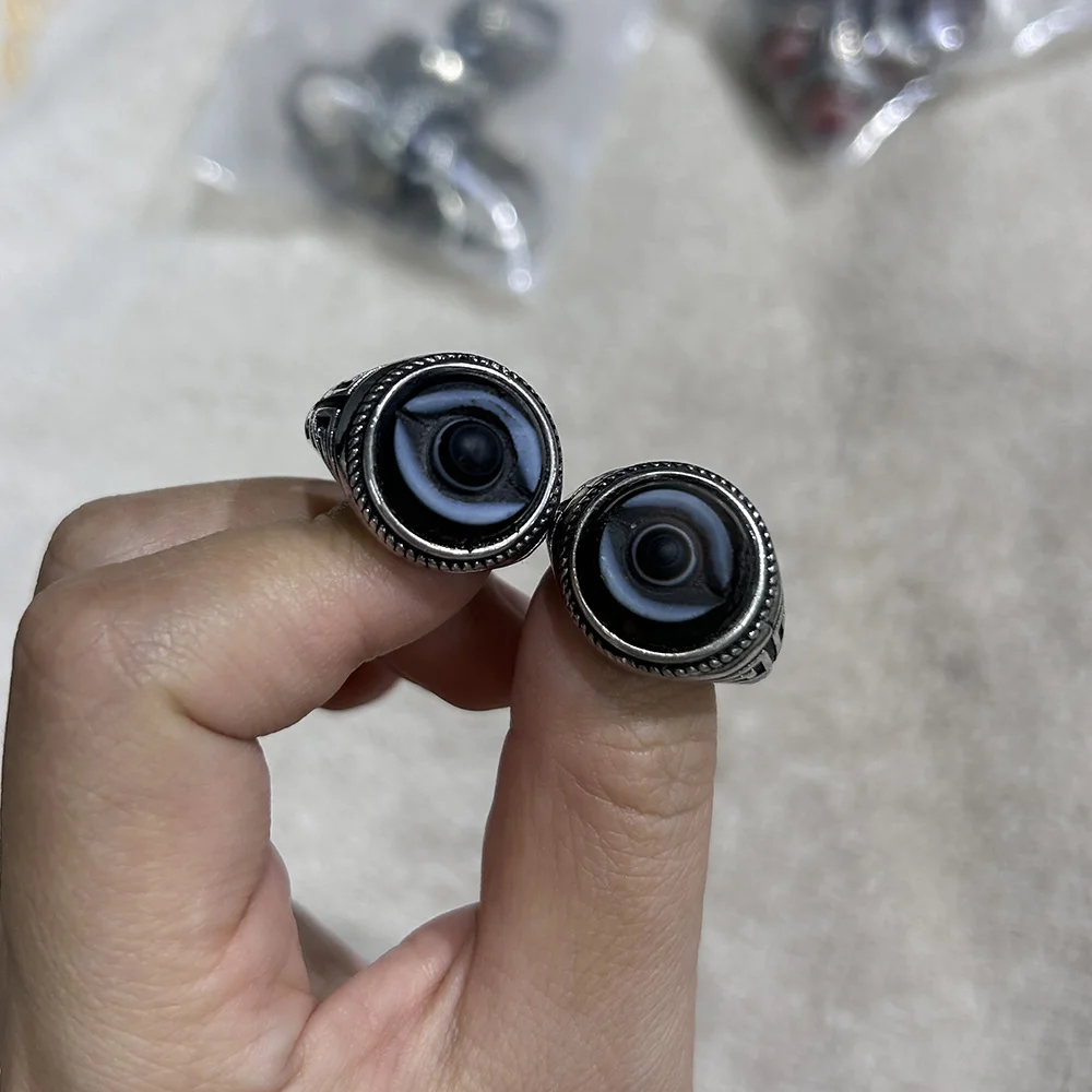 Real Gemstone Hand Carved Illuminati Ring