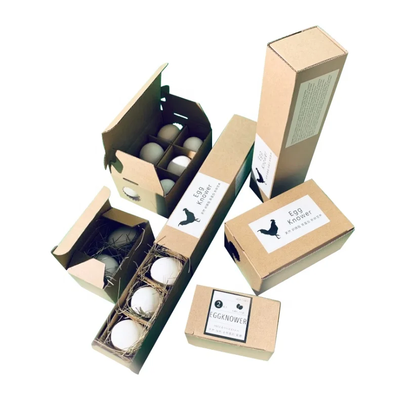 Farm Fresh Eggs Packaging Carton All Sizes Kraft Corrugated Egg Carton Boxes with Logo Printing Extra Large/Big Eggs Paper Boxes