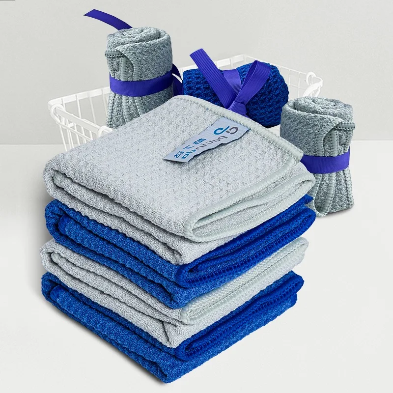 Factory Custom Microfiber towel Quick Dry waflle Kitchen Dish Wash Ultra Soft Absorbent Quick Drying Towels, 12x12 Inches