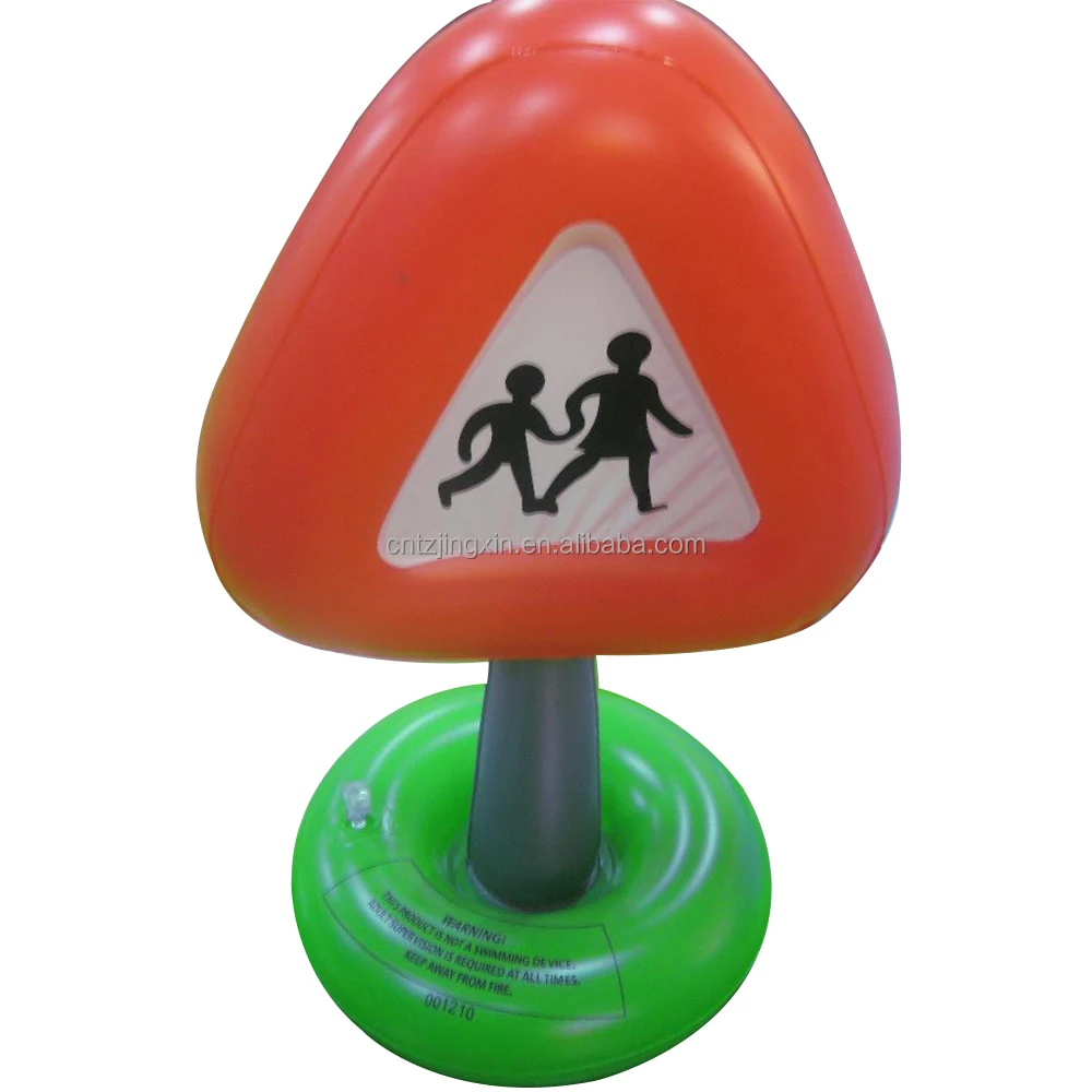 Factory Custom PVC Inflatable Road Signs Barricades Warning Triangles Blow Printed Road Signs Parties Events Game Props New
