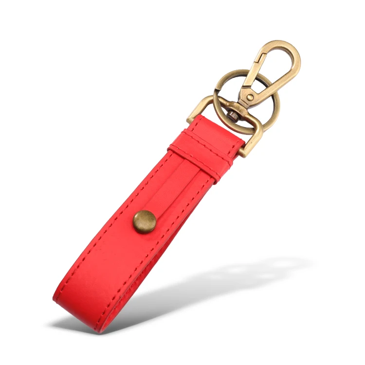 Wholesale Custom Leather Clip Keychain Charm Accessories with Snap Hook for Car Key
