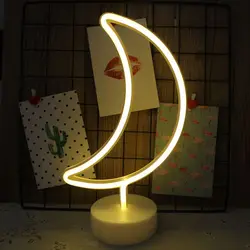 Neon Sign USB LED Decoration Unicorn Flamingo Lamp Moon Rainbow For Home Kid Room Bedside Night Light Decor Light For Children