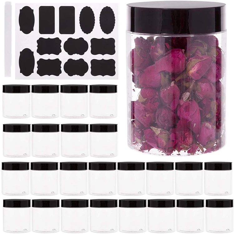 plastic packaging jars and bottles cosmetic plastic jar with color lid clear plastic jars with black lids