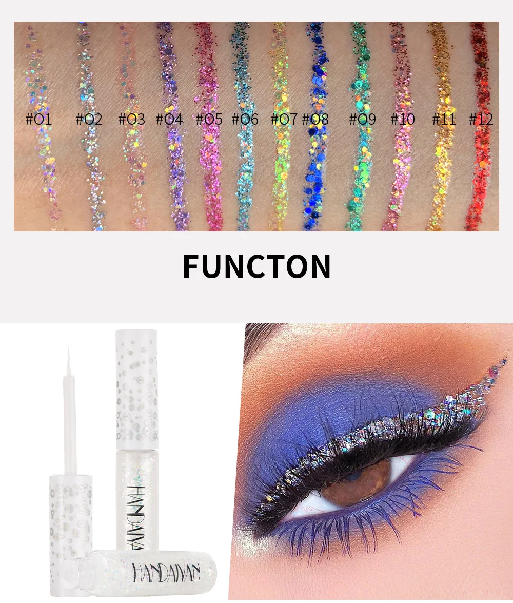 HANDAIYAN Illusion Eyeshadow private label Stage Performance Makeup Dream Shine Sequins Illusion Eyeshadow Eyeliner