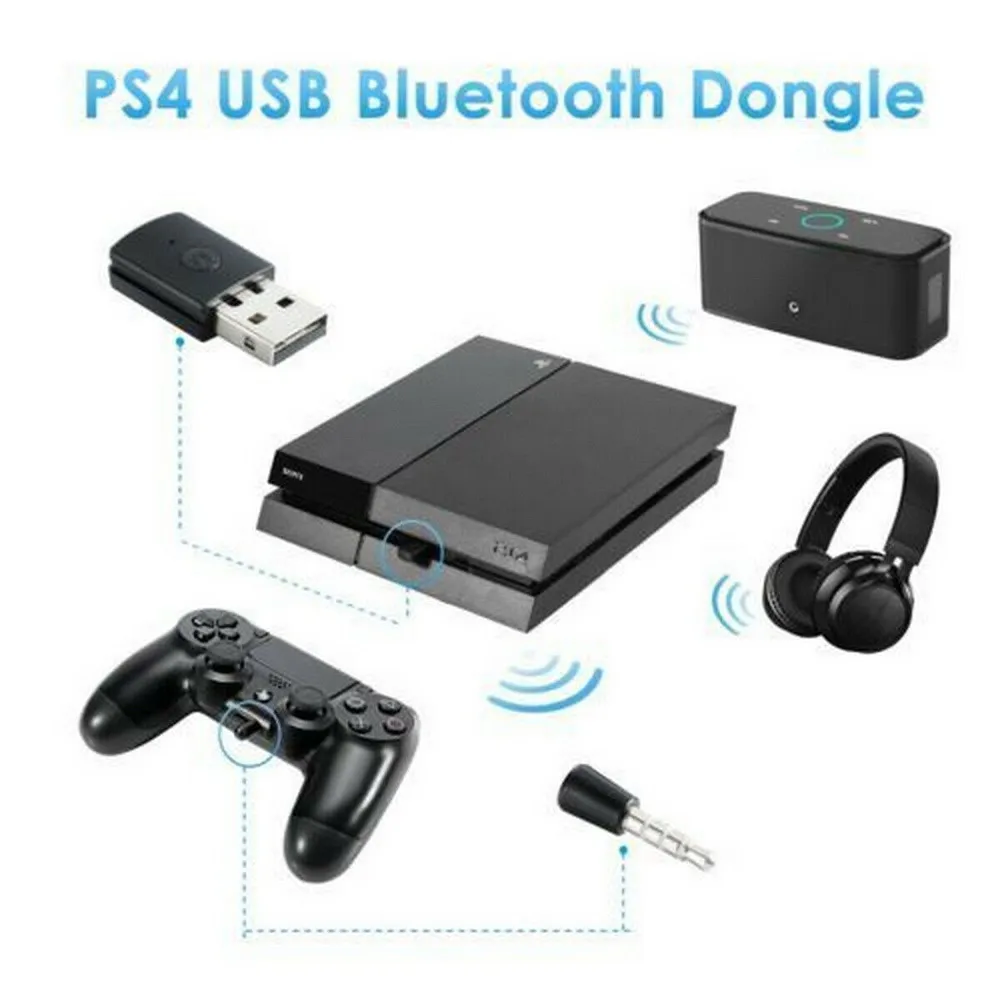 3.5mm Bluetooth V5.0 + EDR USB Bluetooth Dongle Latest Version USB Wireless Bluetooth Adapter for PS4 Headphone Microphone