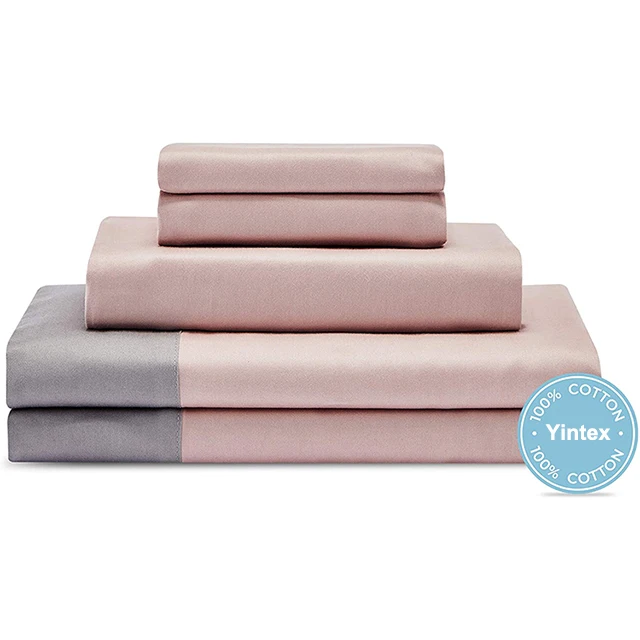 Wholesale Custom Queen Size Luxury Soft Plain Colors 4 Piece 400tc Cotton Bed Sheet Bedding Set