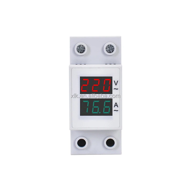 Customized DIN rail volt-ammeter AC 1-99.9A 80V-300V 200V-450V high accuracy 2P electrical digital display voltage ampere meter