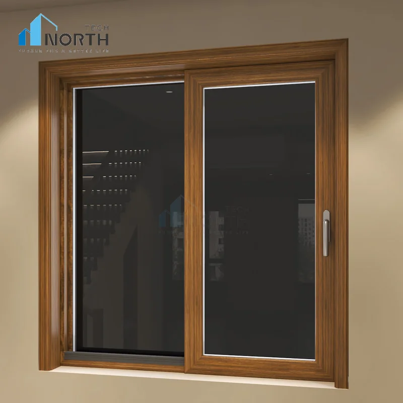 Окна из ПВХ NorthTech на заказ раздвижные окна Китай дизайн UPVC 2 направляющие двойные остекленные с экраном опционно