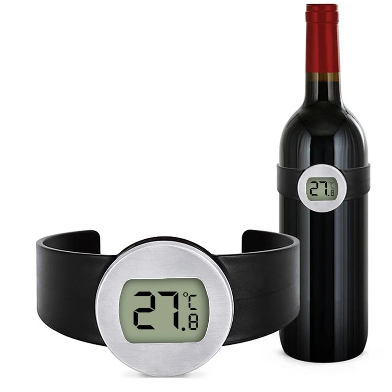 
Electronic LCD Red Wine Bottle Thermometer Digital Wine Watch Temperature Meter Automatical Bottle Thermometer Wine Tools 
