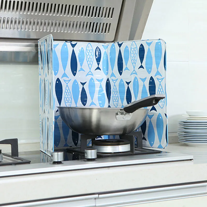 Foldable Kitchen Gas Stove Baffle Plate Board Aluminum Oil Water Splash-proof Protection Screen Heat-resistant Baffle