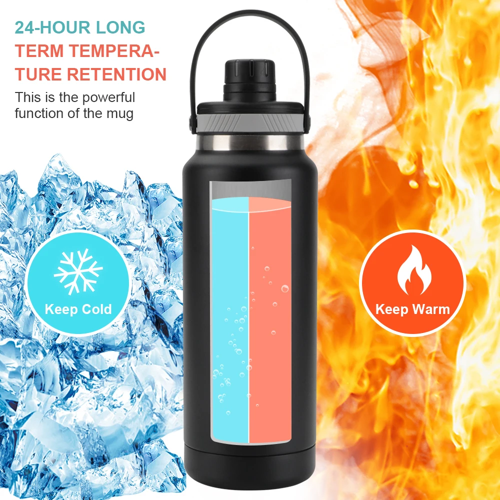 Термос из нержавеющей стали 304, Новое поступление 2023, термос, бутылка для воды с портативной ручкой