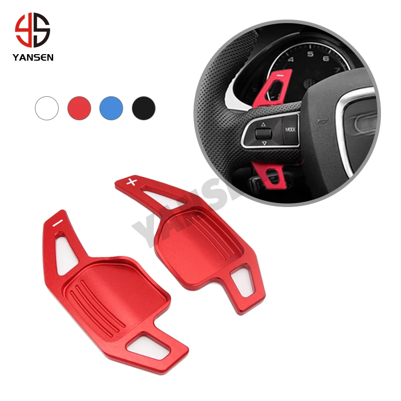 YS Car Steering Wheel Extension Aluminum Paddle Shifter For Audi A1 A3 A4 A5 A6 A7 A8 Q5 Q7 TT R8