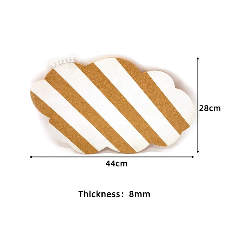 Cloud Shaped Unframed Natural Cork Board with Hanging Hole for Wall Bulletin Irregular cloud-shaped cork board