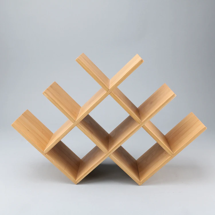 Eco-friendly Bamboo Wooden Stackable Wine Bottle Rack Free Standing Wine Storage Racks