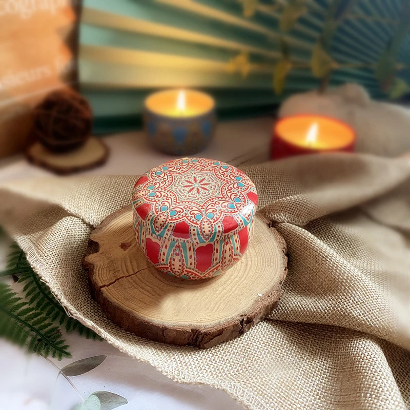 Ethnic style scented candle jar with soy wax,soy wax candle