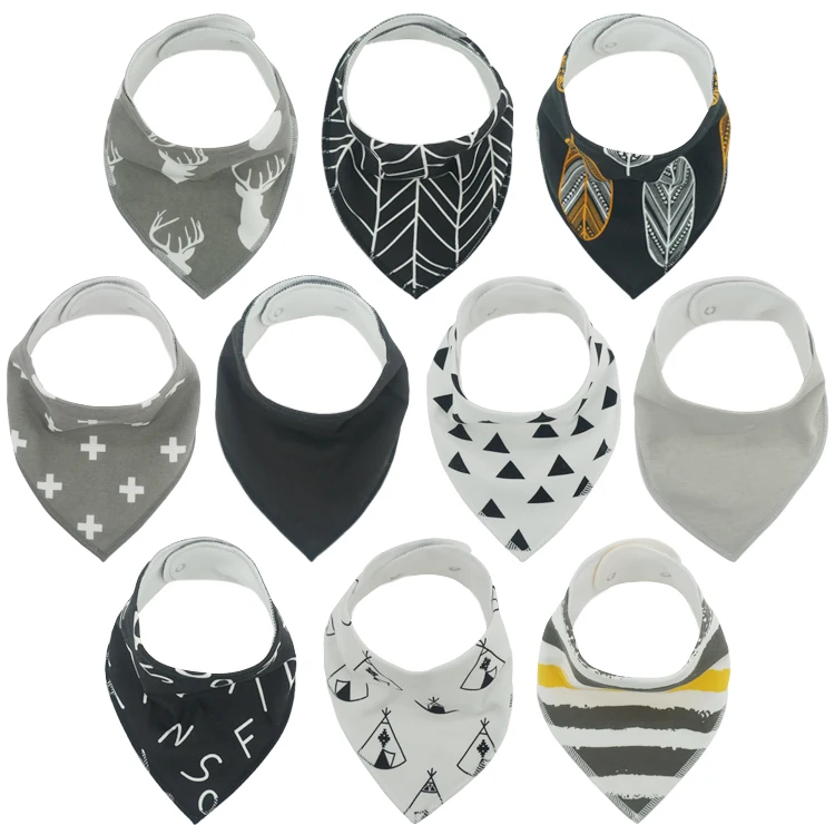 Унисекс упаковка из 10 шт. нагрудник комплект с кнопками для слюни очаровательны унисекс принт детскую