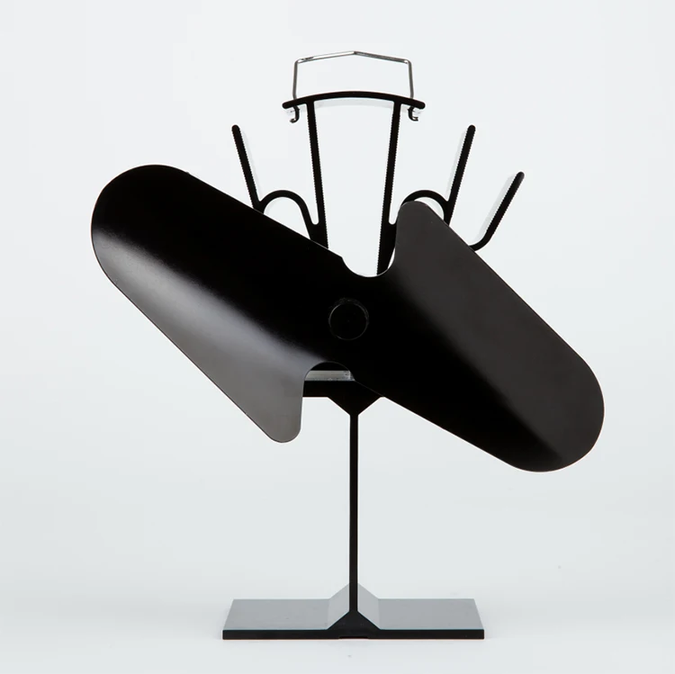 Winter Camping Wood Burning Fireplace 2 Blades Silent Ecofan Pellet Stove Heat Powered Exhaust Top Fan Other Home Heaters