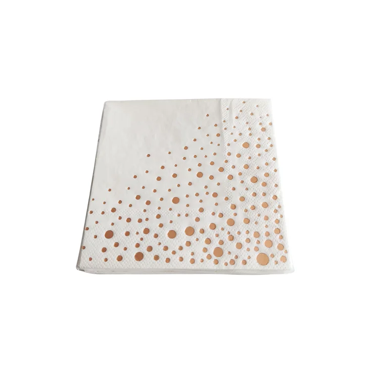 Custom Logo Printed Colored Paper Napkins & Serviettes Dinner Cocktail Elegant Gold Foil Paper Napkins