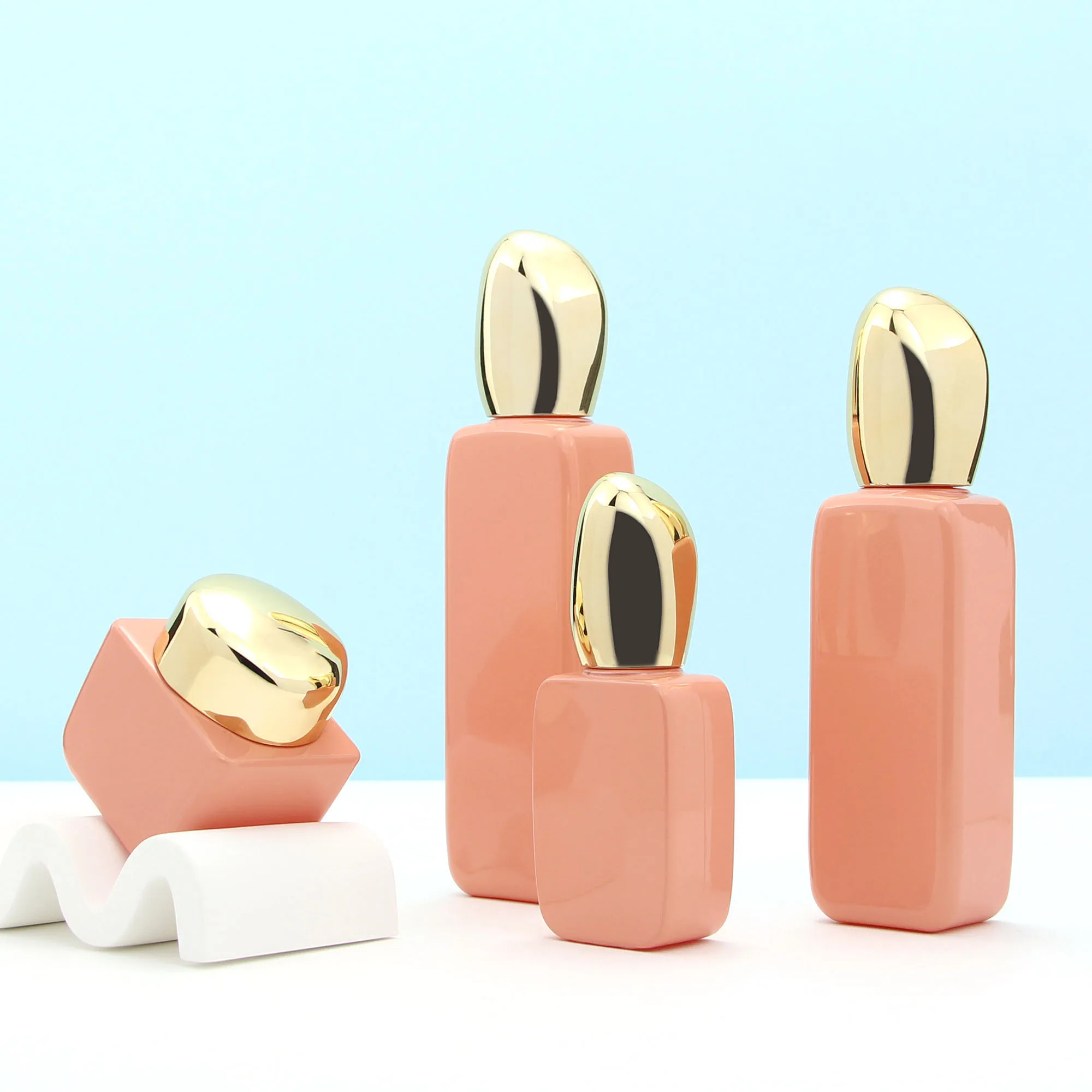 Cosmetic Packaging 40ml 100ml 120ml Serum Oil Makeup Pump Glass Bottle and 50g Cream Jar