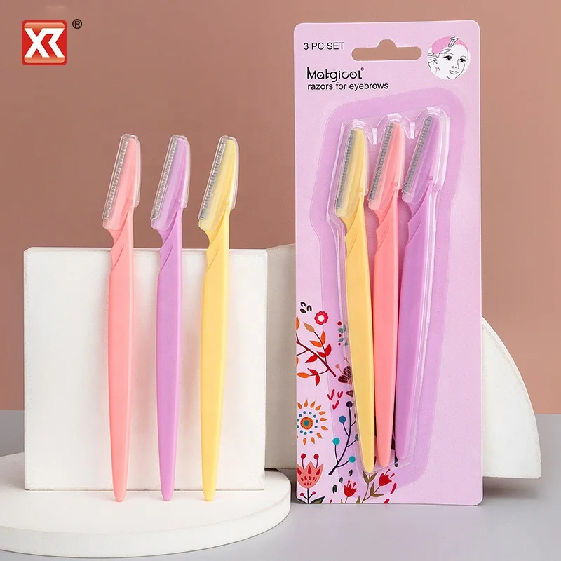Customized disposable dermaplane skin care tool eyebrow razor blades