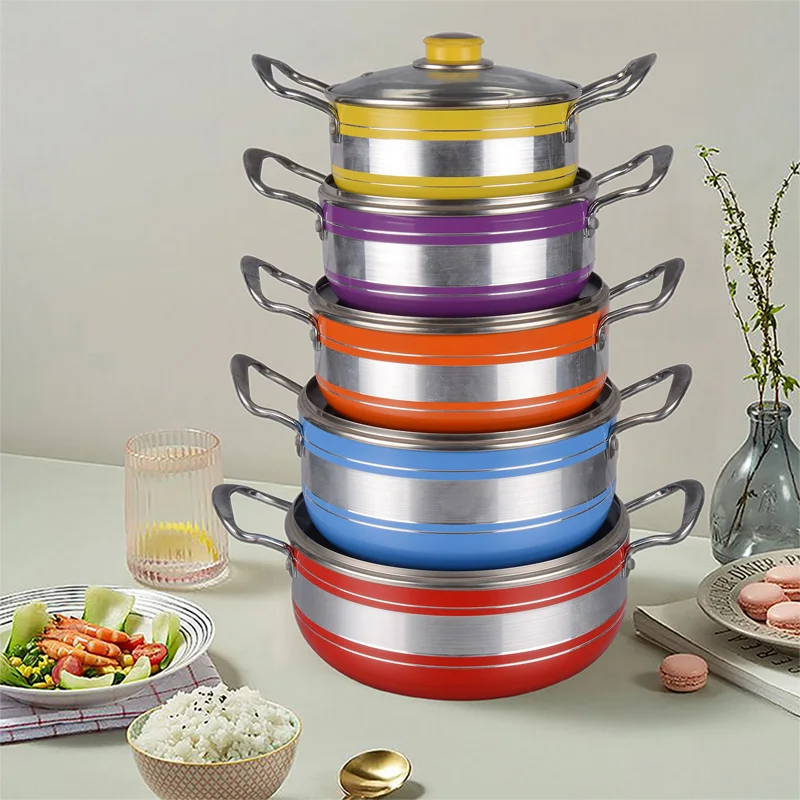 High Quality Gift Billet Stockpot 18-26CM Non Stick Household Kitchen Cookware Set Aluminum Cookware