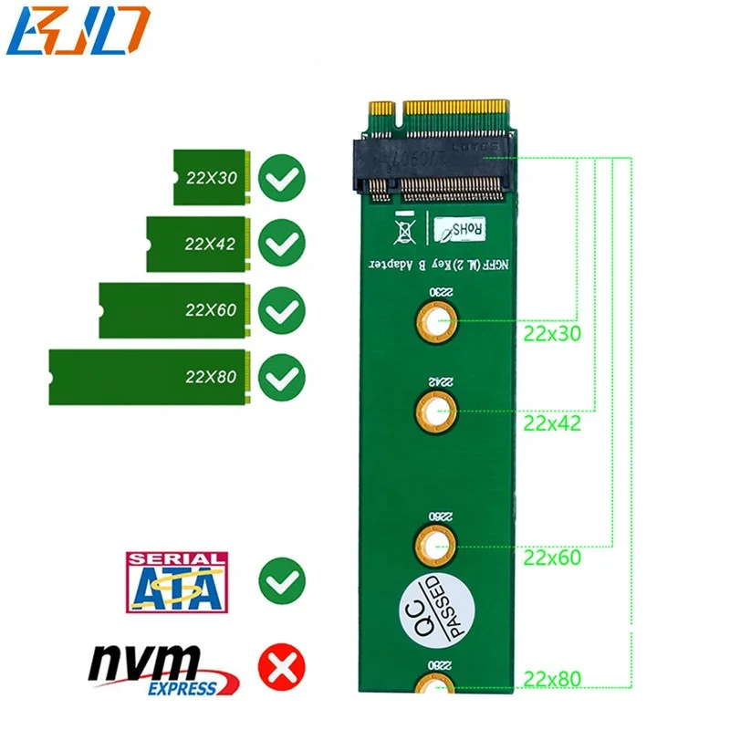 M.2 NGFF B Ключ SSD конвертер адаптер тесты защиты карты