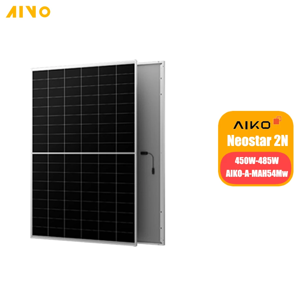 Солнечные AIKO-A-MAH54Mw AIKO 450-480 ВАТТ PV модули N-типа полуячейки панели для продажи 450W-480W черные солнечные