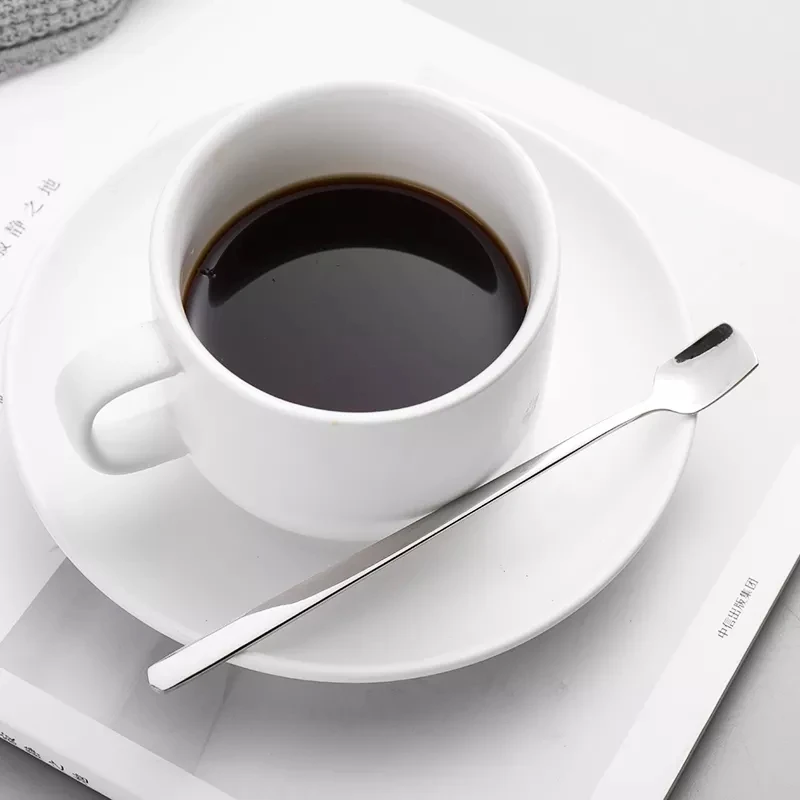 Hot sell 304 Stainless Steel Tea Coffee Spoon Long Handle Bar Stirring Scoop Dessert Spoon Latte Spoon
