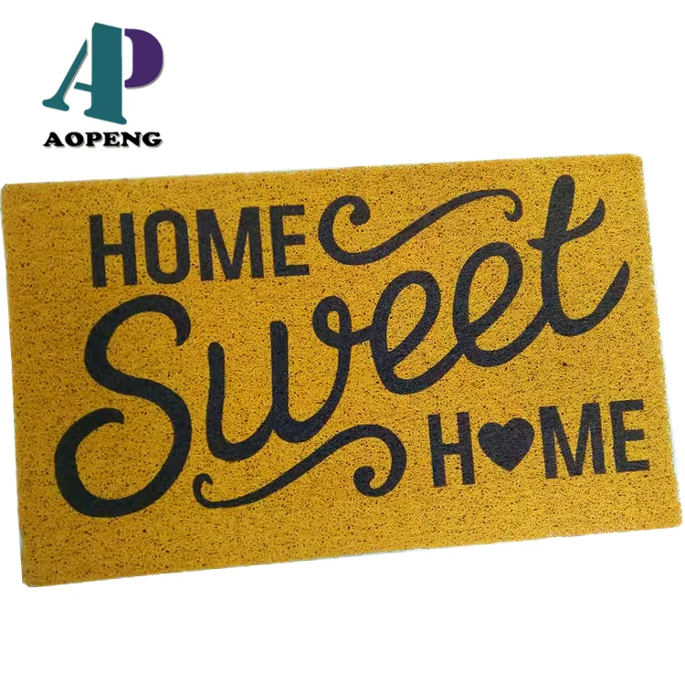 Custom Printed PVC Coil Door Mat Kitchen Plastic Floor Mats For Home Indoor Outdoor Welcome Mat