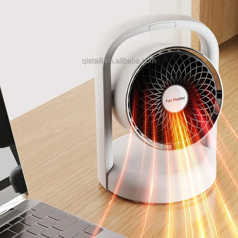 QIATAILI 1500W PTC Fan Heater Portable ABS Mini Plug in Home Electric Space Heater Fan with Gravity Protection