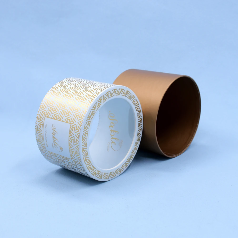 Packaging Paper Gift Carton Light Tube Cardboard Kraft Led Rigid Black Perfume Template Cvlinder Round Box