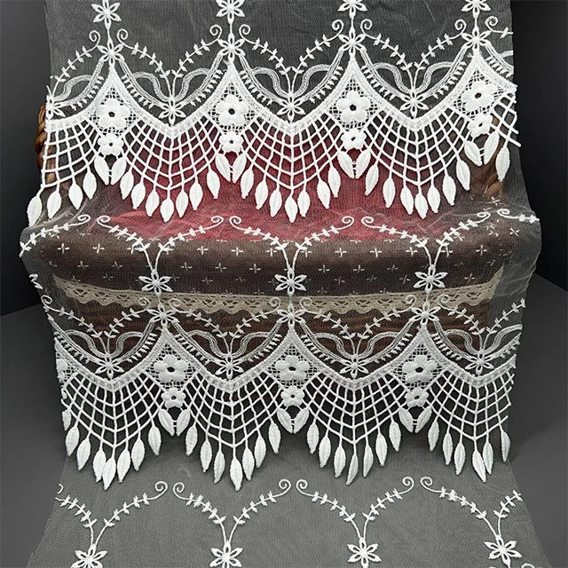 TUTON фабричная оптовая продажа платья для изготовления FrenchLace ткань нейлон спандекс 3D цветок