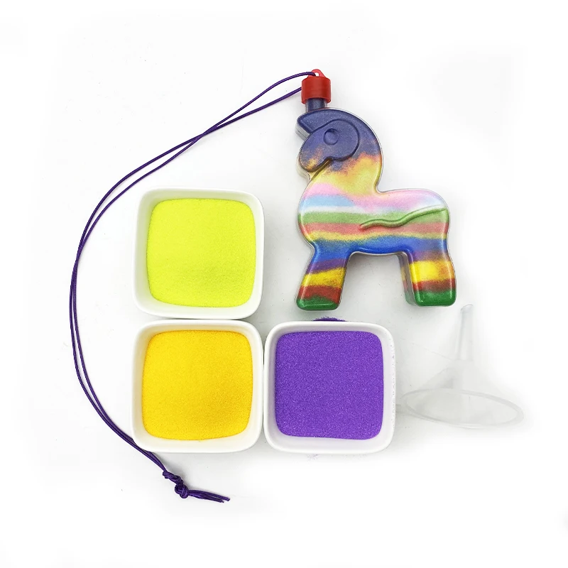Kids Soft Sand Art Crafts Non-toxic Glitter Sand creativity colorful play sand bottle