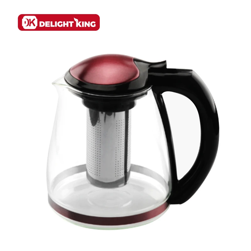 Glass Flowers Tea Pots with lid Teapots with Stainless Steel Tea Infuser on Sale/ High quality glass tea pot sets