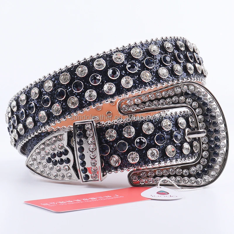 2021 Hot Selling Designer Luxury Rhinestones Diamond Wide Belts Solid Cowhide PU Belt For Women Fashion Leopard Bright Crystal
