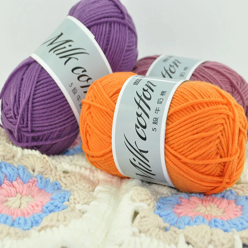wholesale 5PLY skin-friendly milk cotton yarn for hand knitting scarf