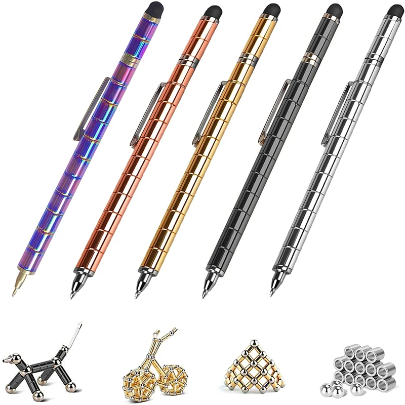 Magnetic Toys Building Blocks Fidget Spinner Pen Decompression Multifunctional Ballpoint Magnets Metal Pen Changeable Shape