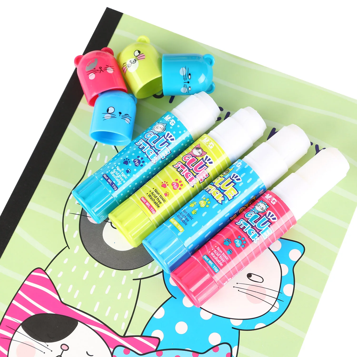 Cute Cats Shape PVP Glue Stick Stationery For School Suooly