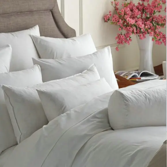 Luxury Hotel Healthy Sleeping Pillow Double Feather Bedroom Pillow Square Neck Solid Home Hotel Hospital School