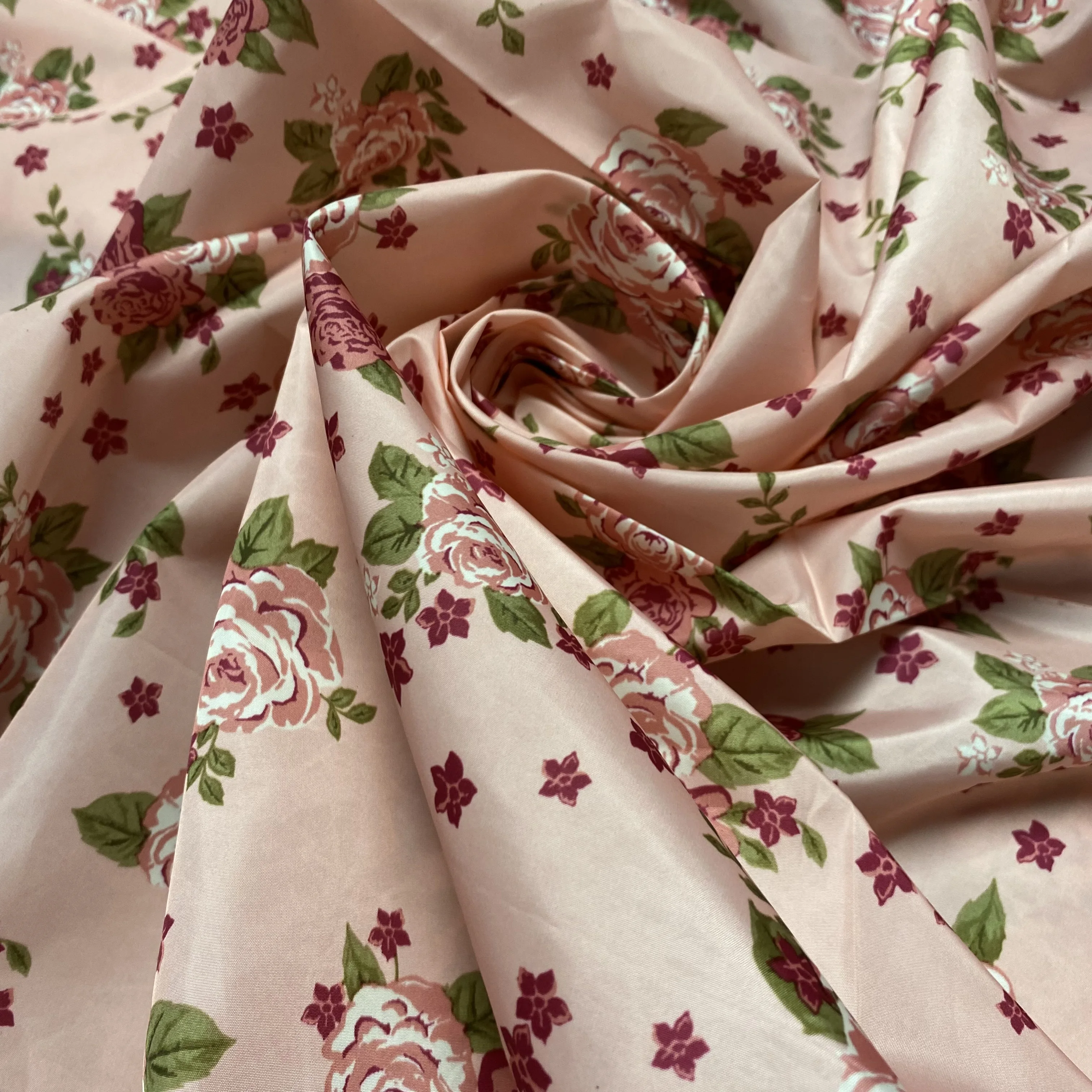 Customized Taffeta Paper Print 300T 50D*50D Fabric Floral