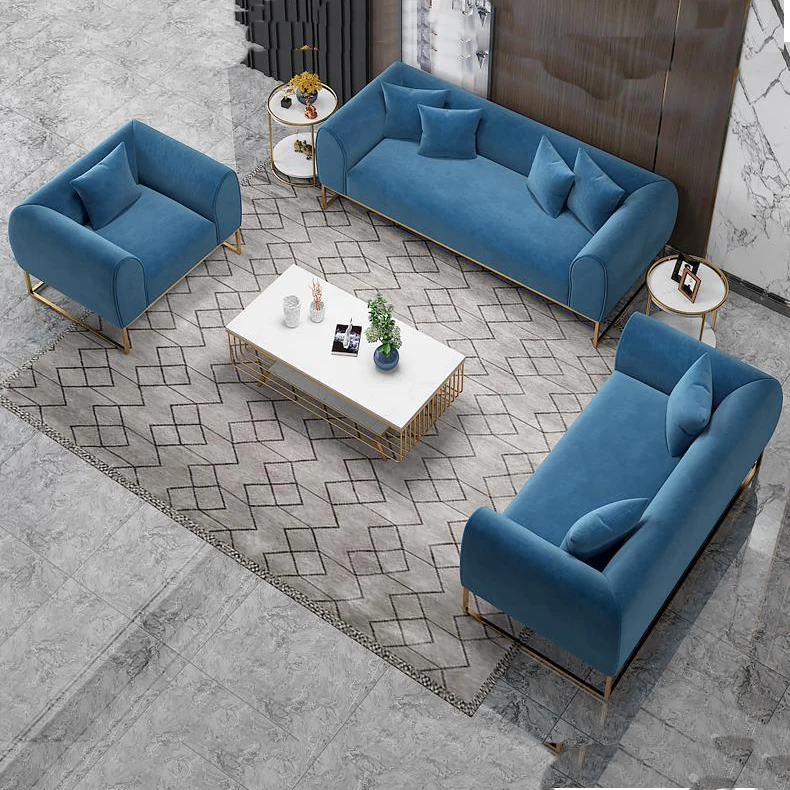 Wholesale Fabric Luxury Modern Simple Living Room Sofa Commercial Soft Sofa Set Furniture Velvet Sectional Sofa Set