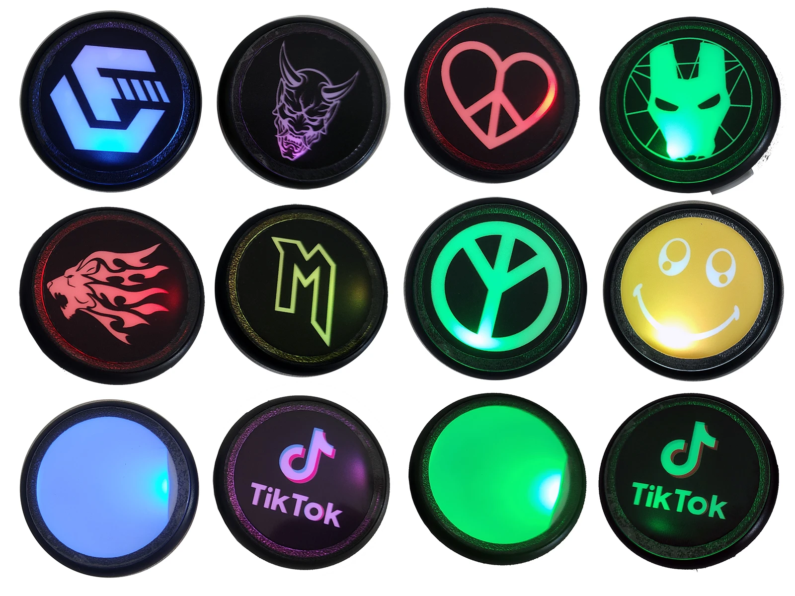 LED badge blank DIY badge RGB colors magnet pin badges rechargeable battery