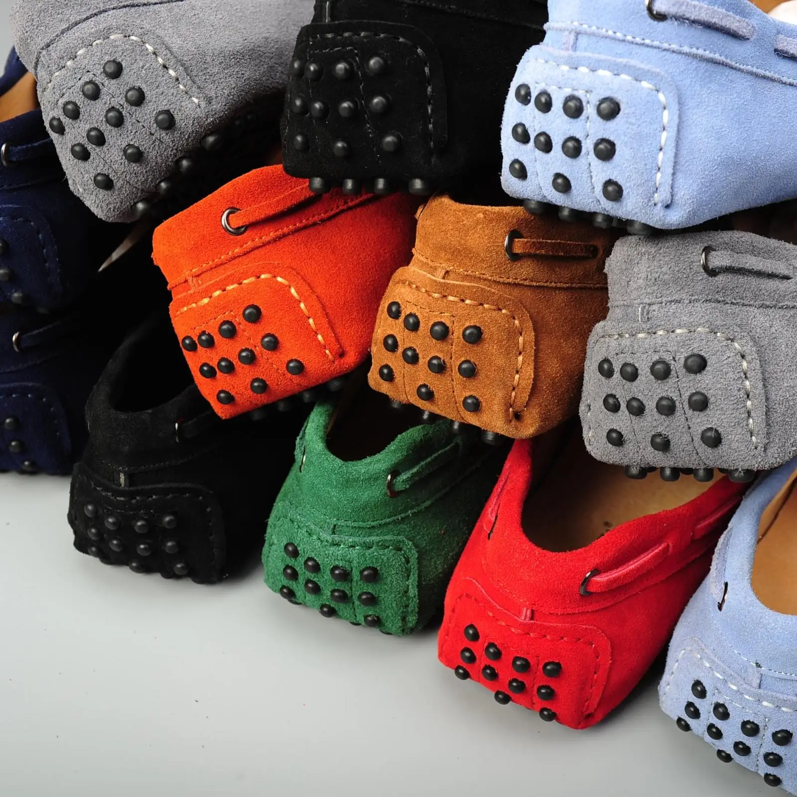 Soft Moccasin Driving Shoes Big Size Suede Dress Shoes Loafers Men Cotton Fabric Faux Suede OEM Male Rubber