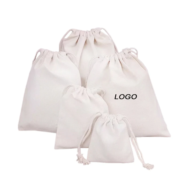 Рекламный белый хлопковый мешочек для ювелирных изделий, подарочные пакеты