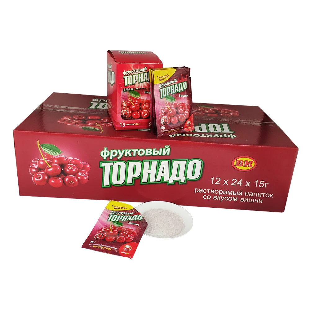 15g add 1.5liters Cherry Flavoured instant soft drink powder