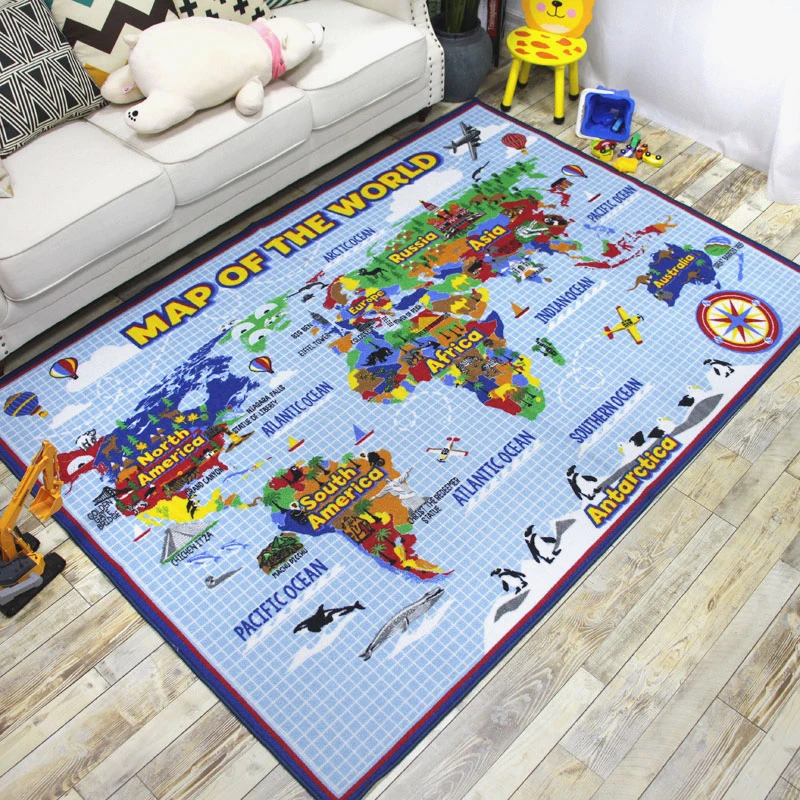 Boy and Girl City Street Map Nursery Bedroom Playroom Classroom Kids Study and Play Rug