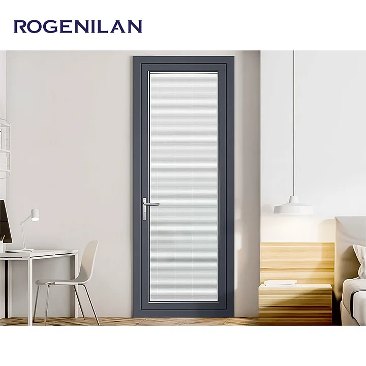 Rogenilan навесные алюминиевые внешние двойные стеклянные распашные двери патио/внутренние глазурные створчатые входные