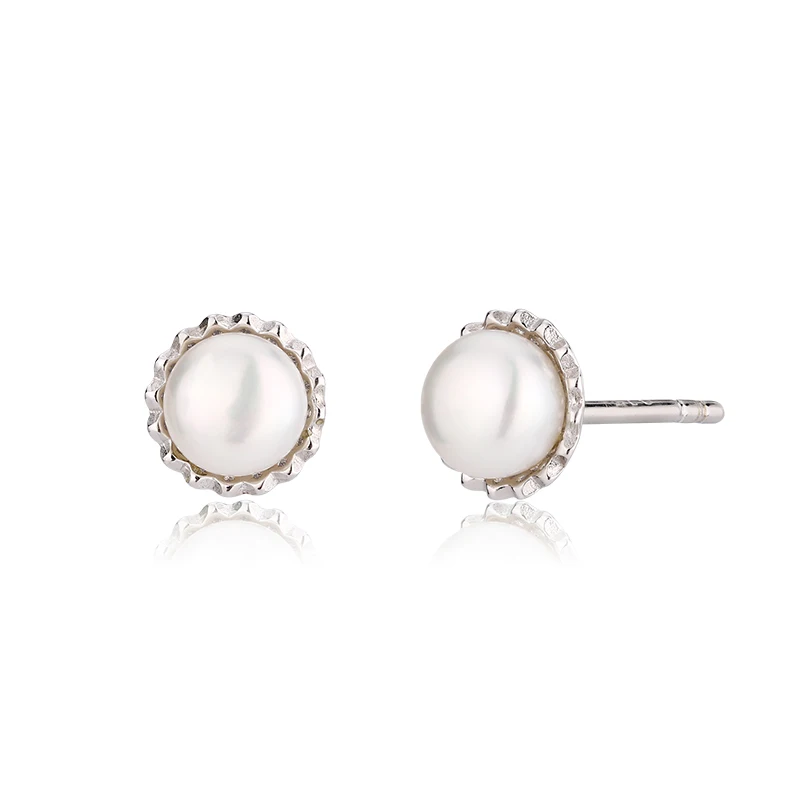 Manufacturer Pink Statement Real Pearl Stud Earrings Silver Titanium Pearl Earrings Pearl Wedding Earrings For Brides