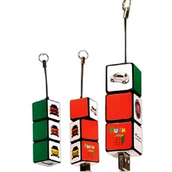 Plastic Cube USB Flash Drive Sticker Logo Pendrive Flashdisk with Key Chain Memoria USB 4GB 8GB 16GB 32GB